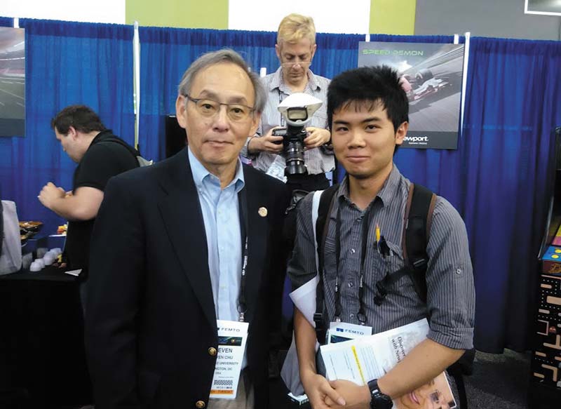 Everest Law (right) and plenary speaker Steven Chu.