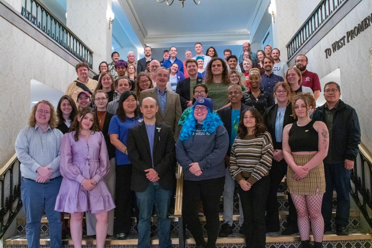 A picture of the 2022 SPS Council posing at the 2022 Physics Congress in Washington, DC.