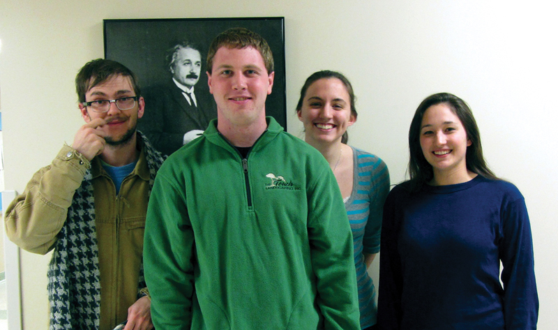  Creighton University project proposers Nathan Holman, Jarrod Bang, Kristina Ward, and Lana Zholudeva. Photo courtesy of Creighton University. 