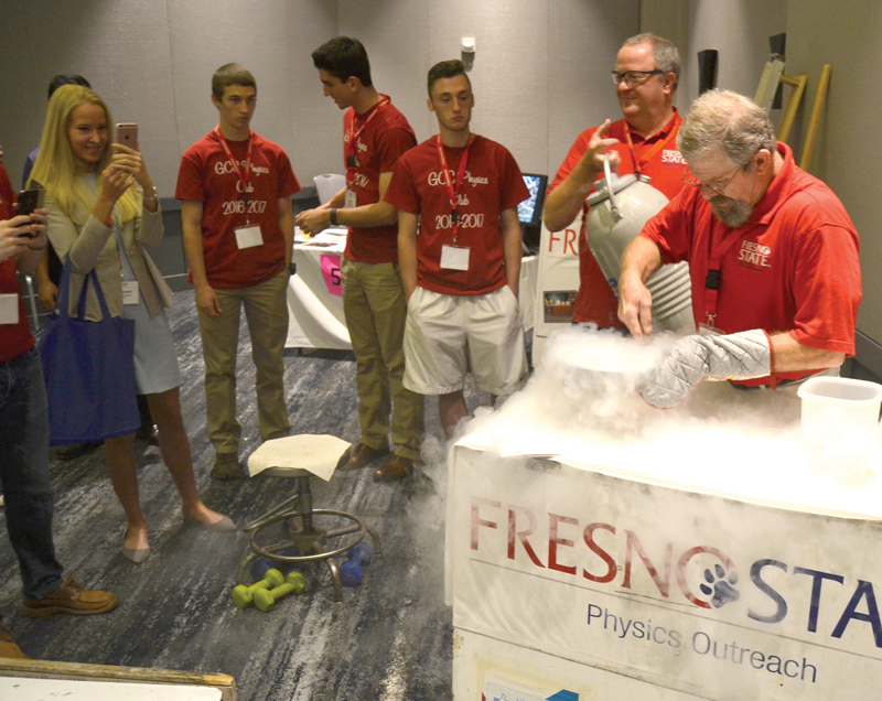 Graduate schools and institutions had their hands full with the hundreds of undergraduates requesting information and collecting SWAG. Photo courtesy of Matt Payne