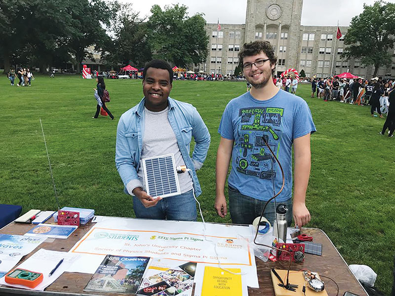 St. John’s University SPS and Sigma Pi Sigma chapters recruiting new members. Photo courtesy - St. John’s University SPS.