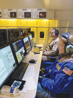 Rolke sits in the mission director’s chair. Photo by Coral Clark,  SETI Institute.