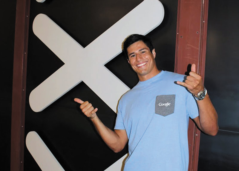 BEN Perez poses at the entrance of Google X. Photo by Sandeep Giri.