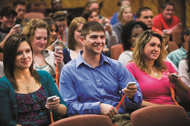 One instructional strategy stemming from physics education research (PER) that has been adopted by many physics faculty members is the use of clickers to collect and aggregate student answers to physics questions in real time. Photo Courtesy of Turning Technologies.