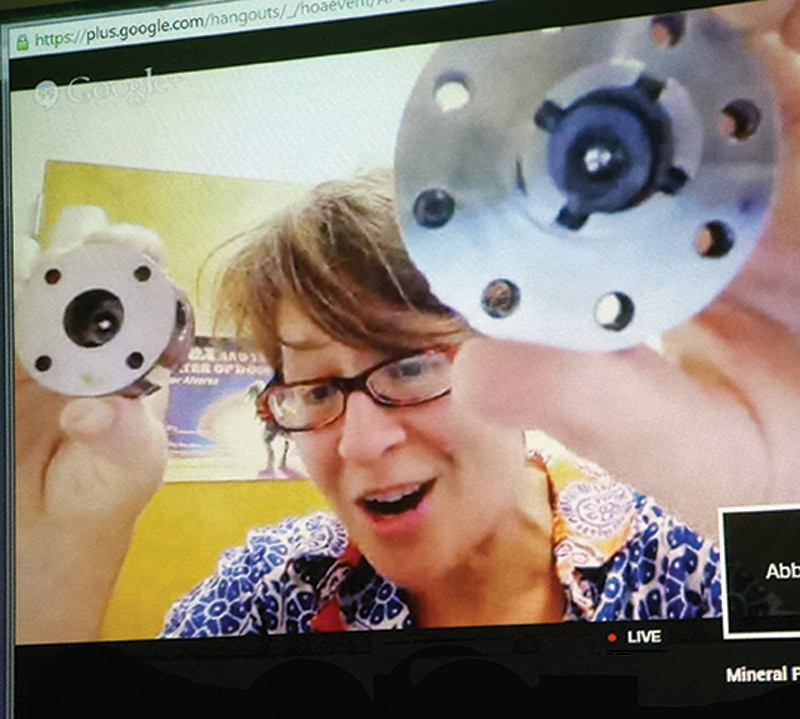 Abby Kavner, a mineral physicist at the University of California, Los Angeles, was only one of many speakers to participate in our Google Hangouts series. Photo courtesy of Will Slaton.