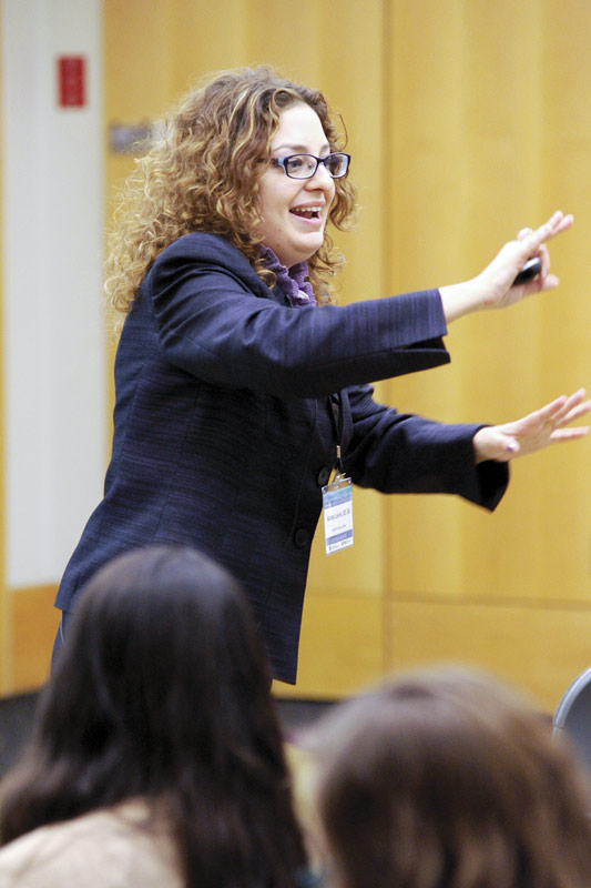 Levine served as keynote speaker on networking and accessing hidden career opportunities at the National Institute of Environmental Health Sciences. Photo by Steve McCaw.