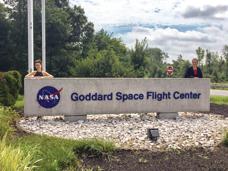  Kristine (left) with fellow SPS Goddard intern Samantha Pedek (University of Wisconsin - River Falls). Photo by Kerry Kidwell-Slak.