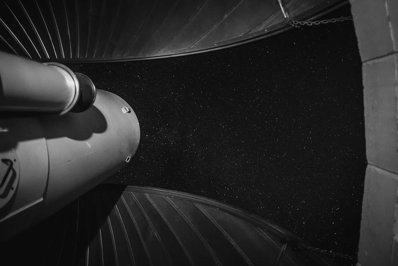 A view through the dome at Behlen Observatory. Photo by Mike Machian, Shoot To Fill.