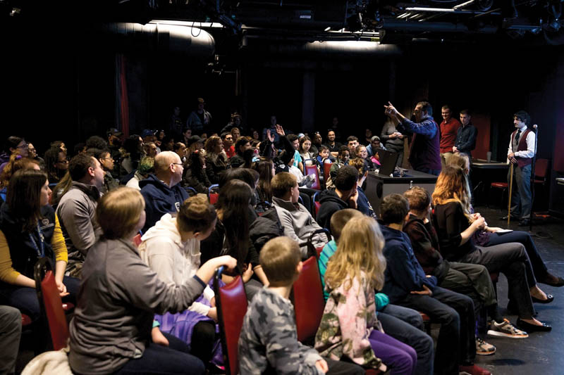 KUSPS advisor Dr. Paul V. Quinn and members of the chapter presented a workshop on the science of shadows before Shadowland. Photo courtesy of KUSPS.