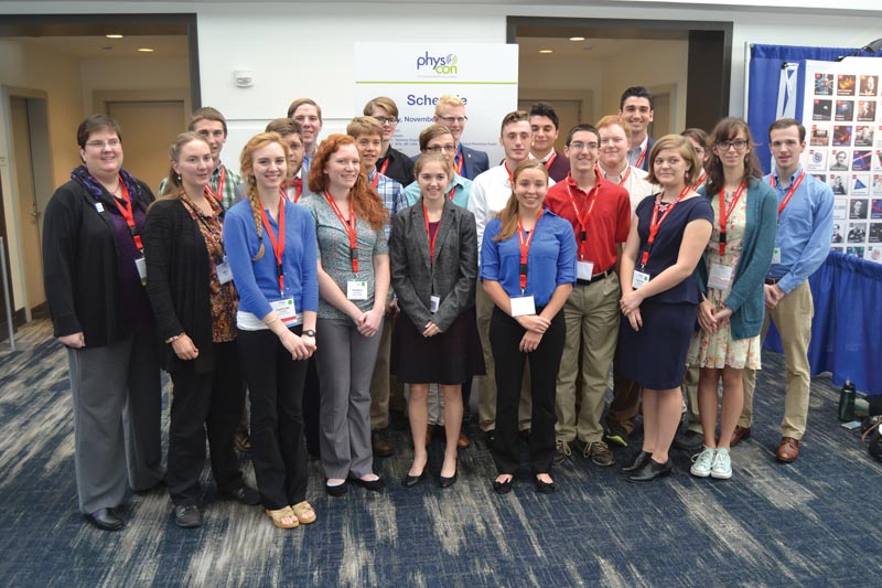 SPS President DJ Wagner (left) stands with her students from Grove City College. 