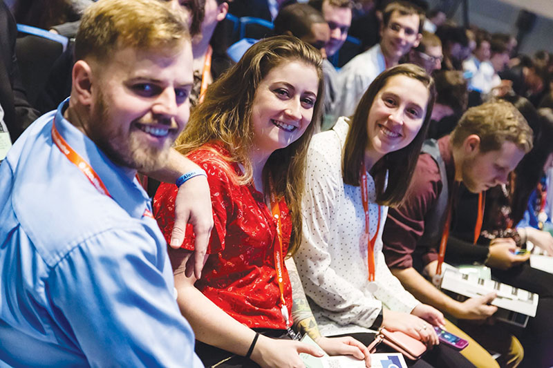 Students making connections from around the country as part of the AMS Student Conference. Photo by the AMS Nationals photographer.