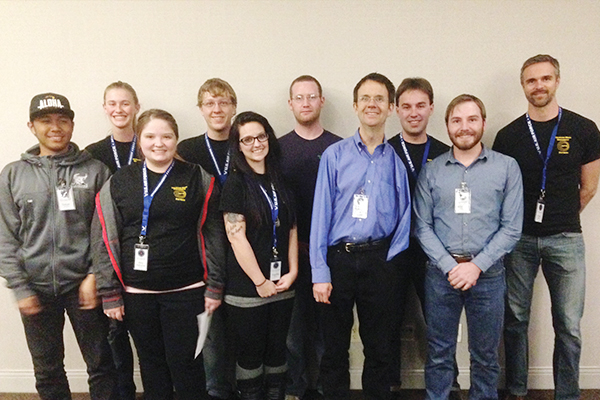  Zone 14 SPS members pose with Dr. Eric Cornell (pictured second from the right, front row) after his seminar in March 2017. Photo courtesy of Colorado Mesa University SPS Chapter.