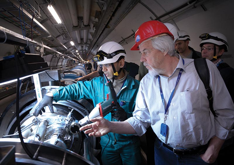 Workers at CERN. Photo courtesy of CERN.