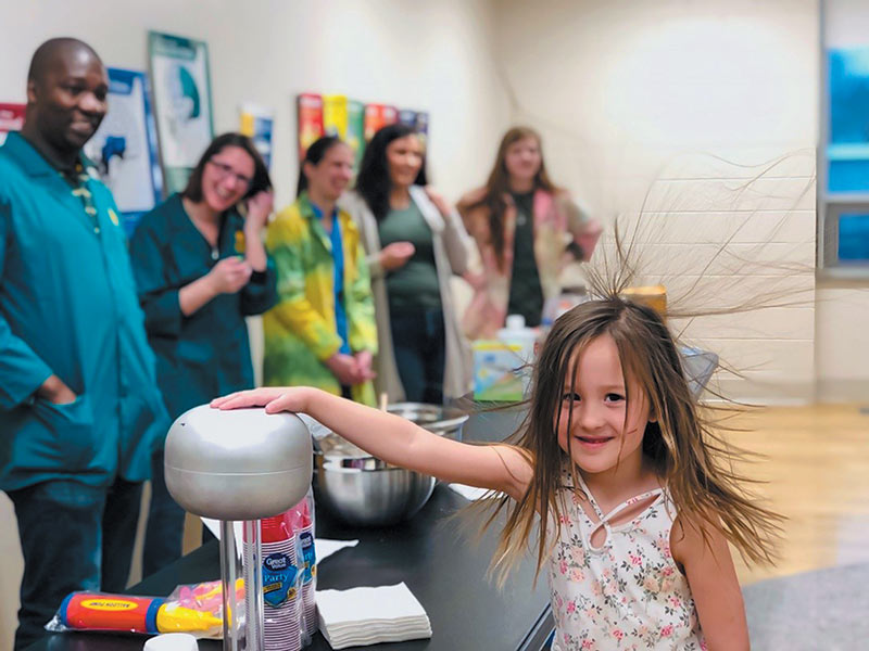 One of the students from Lion Cub Academy shows off a cool new hairdo. Photos courtesy of Dr. Jency Sundararajan.