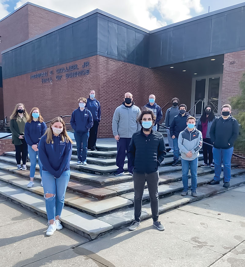 Morovian University SPS members pose for a group photo. Photo courtesy of the chapter.