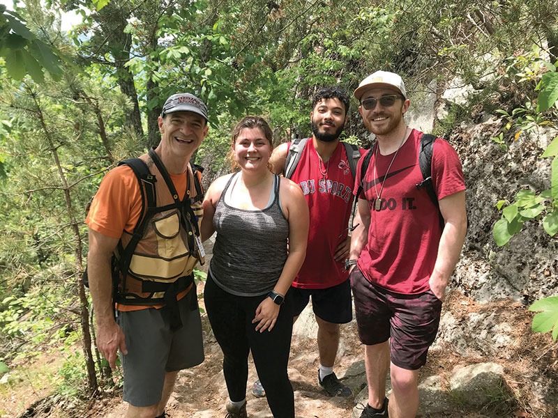 Roanoke College SPS members enjoy the beauty of Southwest Virginia on a hike. 