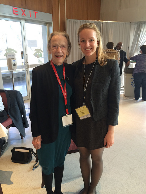 Dr. Katharine Gebbie, past director of the Physical Measurement Laboratory at NIST, with VCU SPS President Amy Chavis.