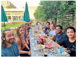 Interns having lunch