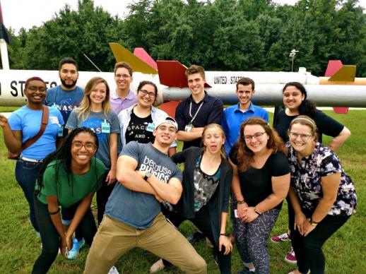 SPS Interns posing outside the NASA Visitor Center