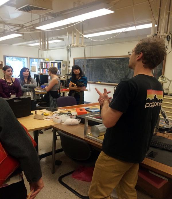 Attendees touring the Thin Film and Solar Laboratory at the University of California Santa Cruz.