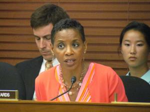 Me sitting behind Congresswoman Edwards during the hearing 