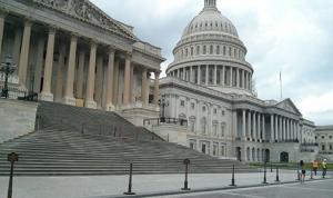 Just outside the Capitol building.