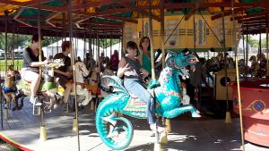 Some of the other interns ride the carousel on the national mall.