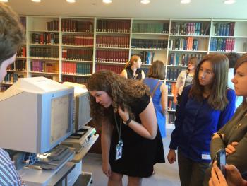 Showing the microfilm