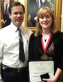 Townley-Smith attends the Beck Fellowship ceremony with  mentor Cristian Bahrim. Photos courtesy of Keeley Townley-Smith.