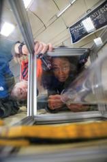 Janelle Holmes prepares the microgravity experiment