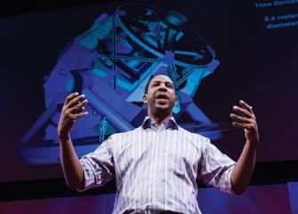 Oluseyi speaking at Fellows Talks, TEDGlobal 2012. Photo by Ryan Lash.